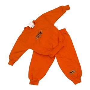 Vintage Oklahoma State OSU Cowboys Baby Sweatsuit Made in USA Orange 12M Infant